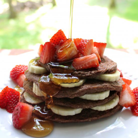 Vegan Chocolate Banana Pancakes - Recipe photo by BitesofMyWorld