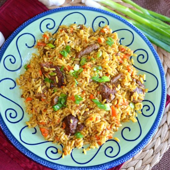 Plov Uzbek Rice Pilaf - Recipe photo by GrabandgoRecipes