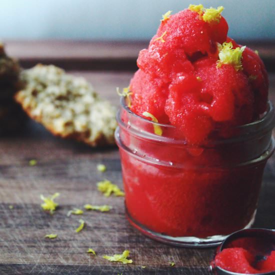 Strawberry Preserves Sorbet - Recipe photo by thechefswife