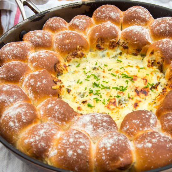 Dough Balls with Cheesy Chard Dip - Recipe photo by KitchenSanctuary