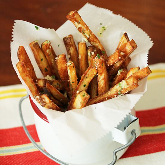 Oven Roasted Fries w Garlic Butter - Recipe photo by CookandBeMerry