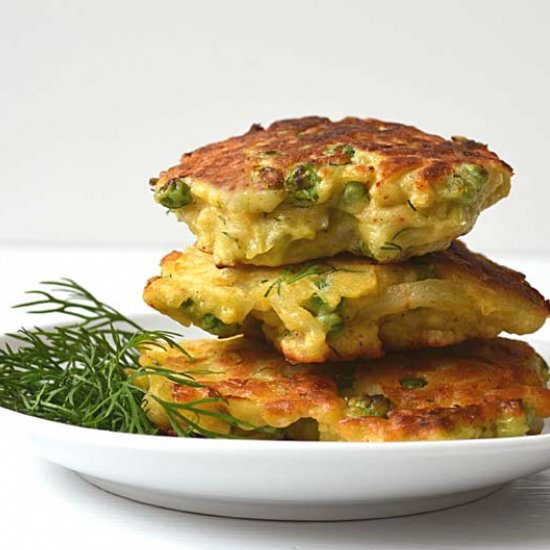 Potato Leek & Pea Cakes - Recipe photo by vintage kitchen