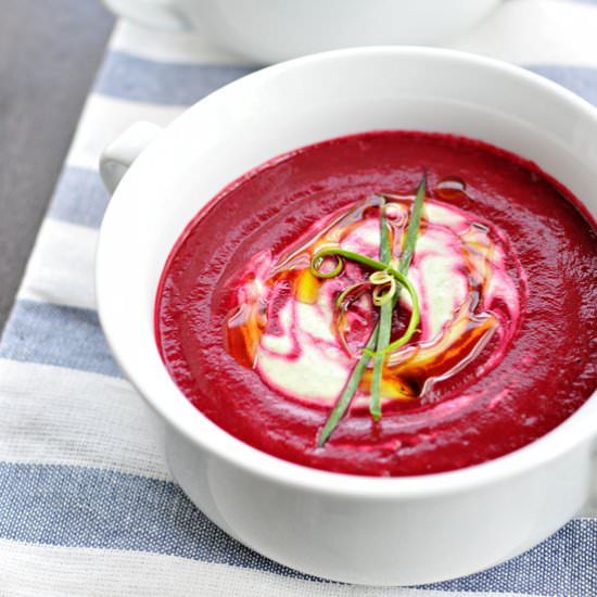 Roasted Beet Soup with Garam Masala - Recipe photo by thepigandquill