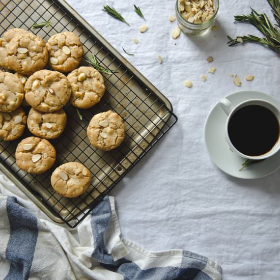 Rosemary & White Chocolate Cookies - Recipe photo by tworedbowls