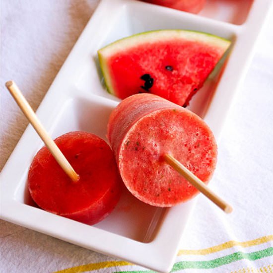 Watermelon Mint Popsicles - Recipe photo by asweetpeachef