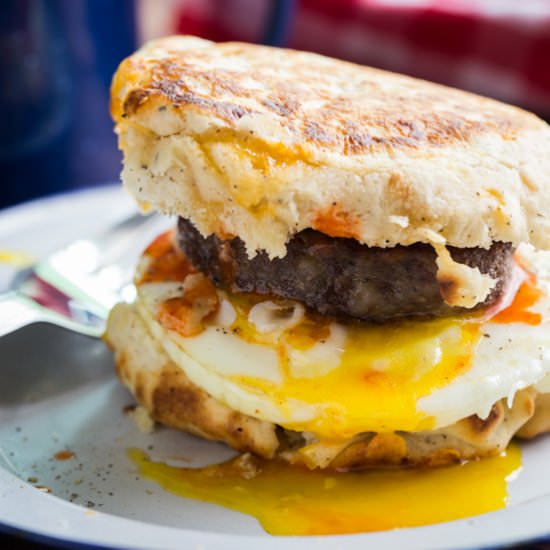 Campfire Breakfast Burger - Recipe photo by Jelly Toast