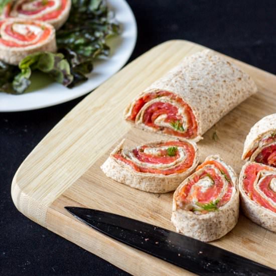 Smoked Salmon Cream Cheese Roll-Ups - Recipe photo by roxyskitchen