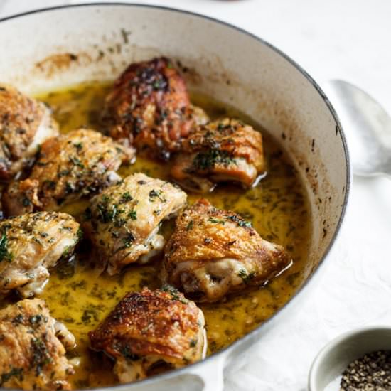 Chicken with white wine and herbs - Recipe photo by Simply Delicious