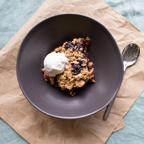 Cherry Rhubarb Crumble - Recipe photo by SweetPotatoSoul