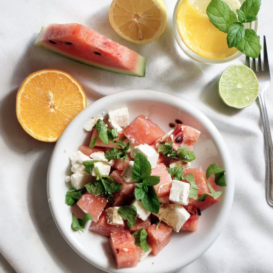 Salad with watermelon and feta - Recipe photo by Angelika Knop
