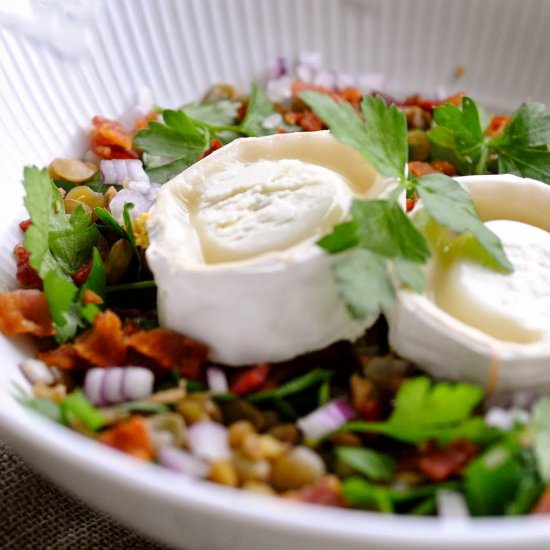 Lentil Salad with Goat Cheese - Recipe photo by KarlasNordicKitchen