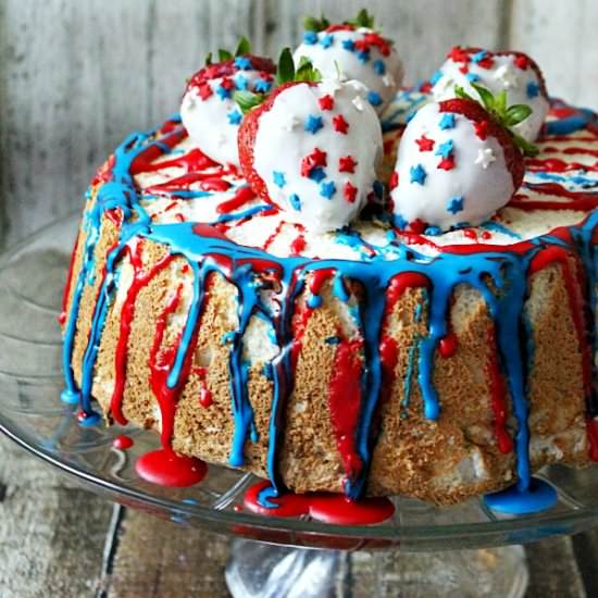 Patriotic Funfetti Angel Food Cake - Recipe photo by Lifewiththecrustcutoff