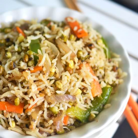 Sprouts Fried Rice - Recipe photo by Indian Khana