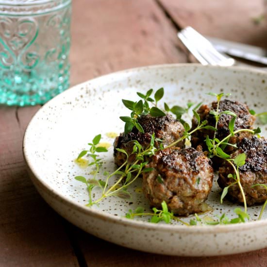 Deer Meatballs with Thyme and Bacon - Recipe photo by KarlasNordicKitchen