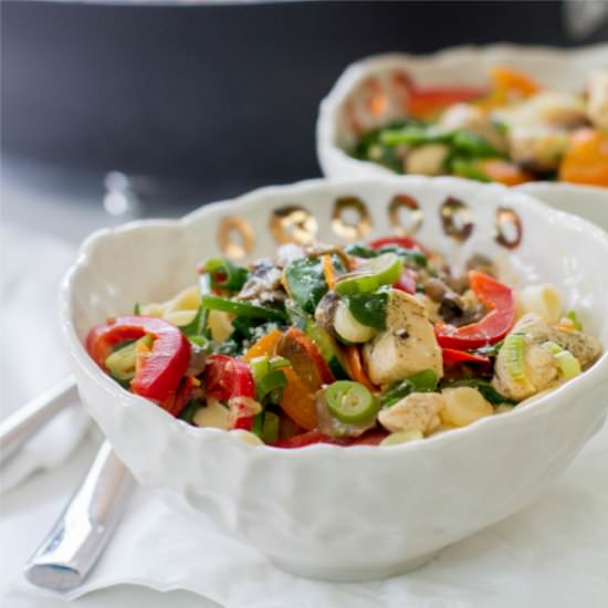 Chicken Pasta Primavera - Recipe photo by prettylittledishes