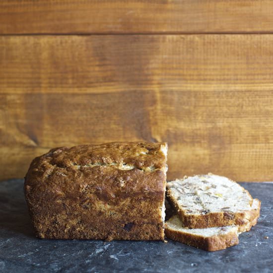 Bourbon Peach Banana Bread - Recipe photo by kiwiandpeach