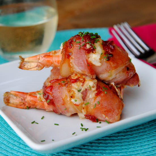 Bacon Wrapped Crab Stuffed Shrimp - Recipe photo by Food&amp;Swine