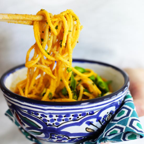 Sesame Carrot Noodles & Asparagus - Recipe photo by cleanwellness