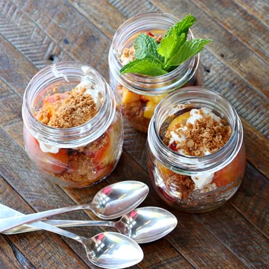 Grilled Peach & Amaretti Parfaits - Recipe photo by Something New For Dinner