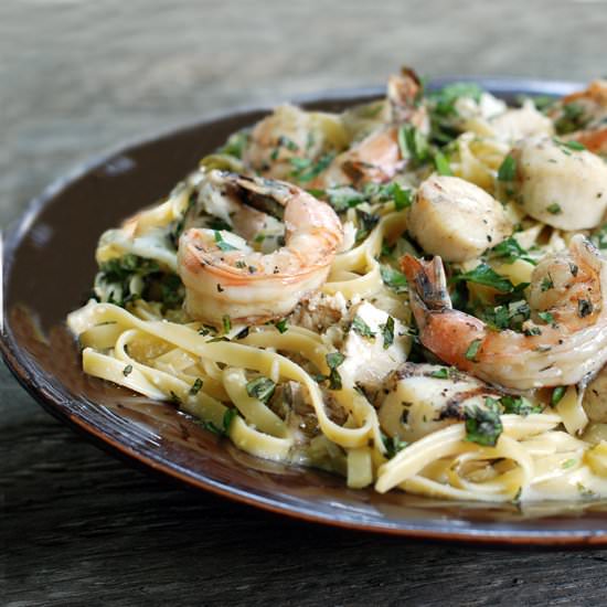 Grilled Seafood Pasta - Recipe photo by Circle B Kitchen