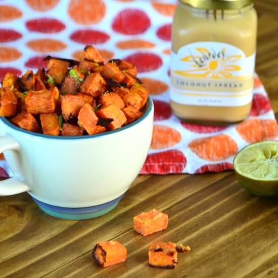 Coconut Roasted Sweet Potatoes - Recipe photo by bitesnbrews