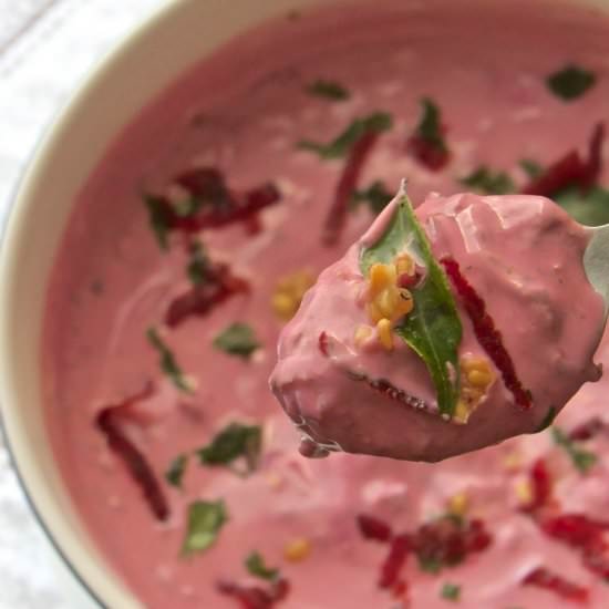 Beetroot Raita - Recipe photo by themagicsaucepan