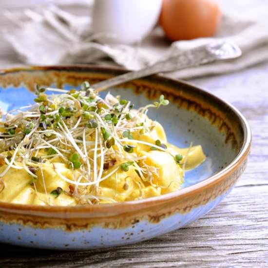 Egg Salad with Mustard Sprouts - Recipe photo by KarlasNordicKitchen
