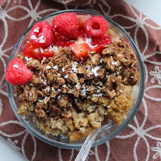Dark Chocolate Granola Parfaits - Recipe photo by simplegreenmoms