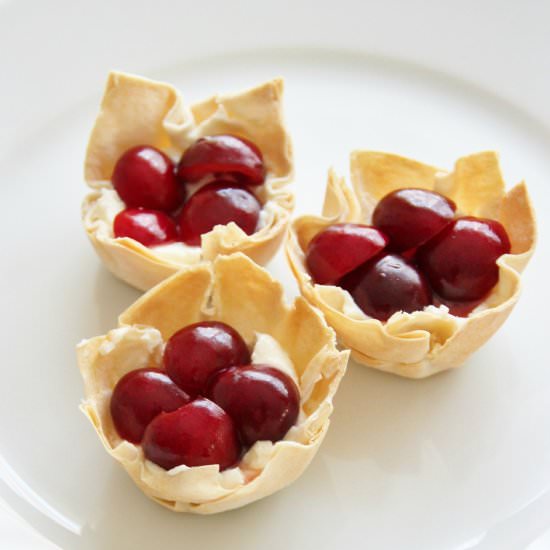Cherry Phyllo Tartlets - Recipe photo by theseasonedtraveler
