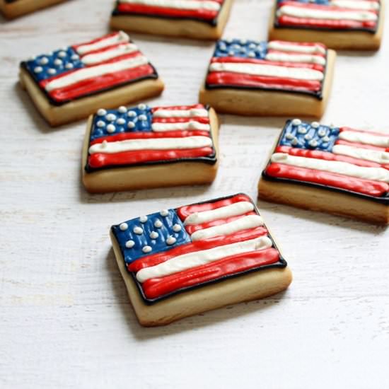 American flag cookies - Recipe photo by chic cookies