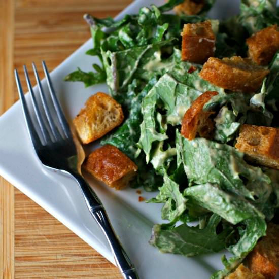 Vegan Kale Caesar Salad - Recipe photo by crissy0316