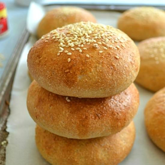 Whole Wheat Hamburger Buns - Recipe photo by WholeAndHeavenlyOven