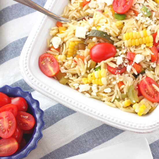 Fresh Corn and Tomato Orzo Salad - Recipe photo by akitchenaddiction