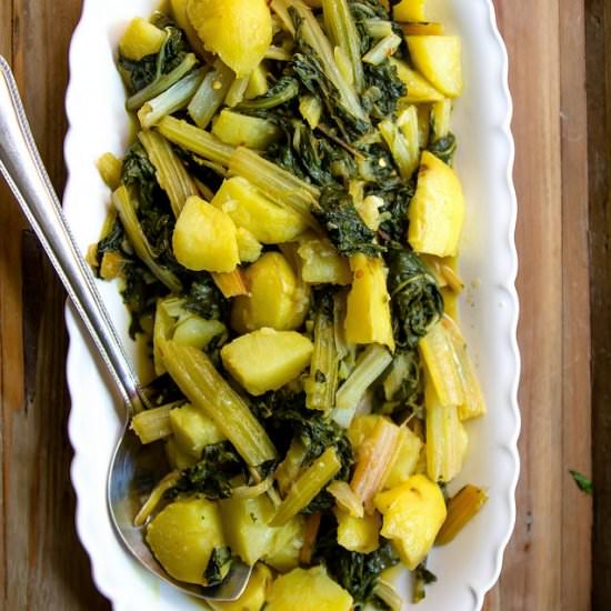 Spicy swiss chard with potatoes - Recipe photo by feelingfoodish