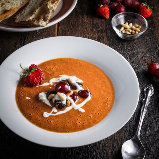 Strawberry Gazpacho - Recipe photo by kitchendoor
