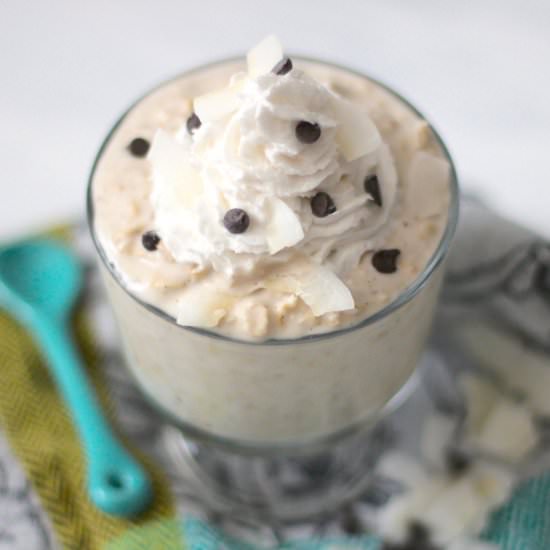 Healthy Coconut Cream Pie Oats - Recipe photo by dessertswithbenefits