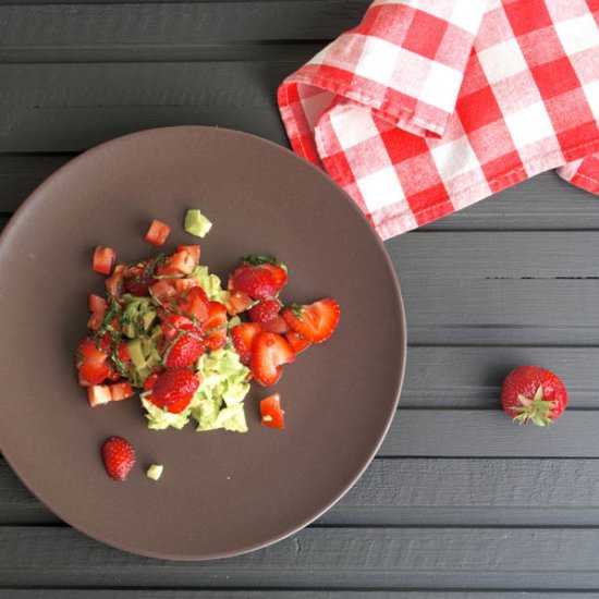 Avocado with Strawberries & Chilli - Recipe photo by deliciousfromscratch