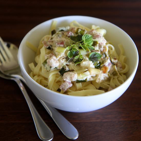 Leek and Pancetta Fettucini - Recipe photo by Shadesof Cinnamon