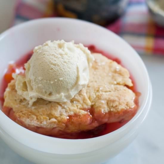 Stone Fruit and Raspberry Cobbler - Recipe photo by bridget350