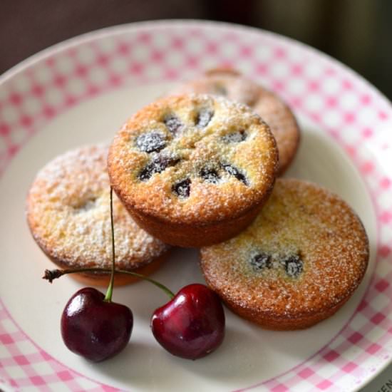 Cherry Friands - Recipe photo by throughthekitchendoor