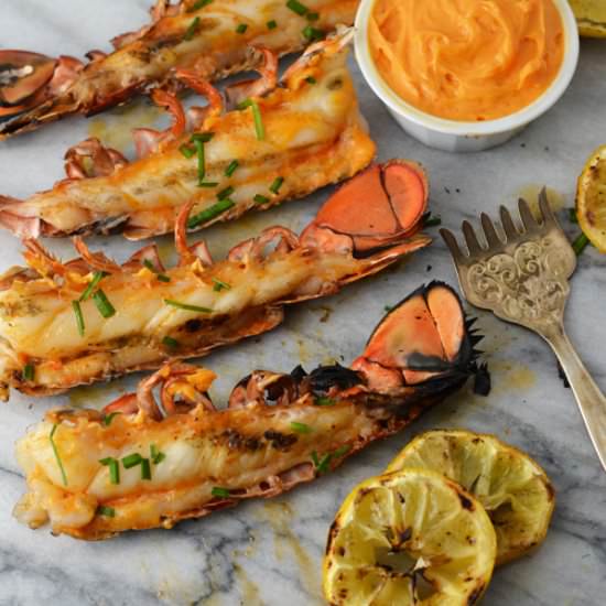Grilled Lobster Tails with Sriracha - Recipe photo by Natalie Paramore
