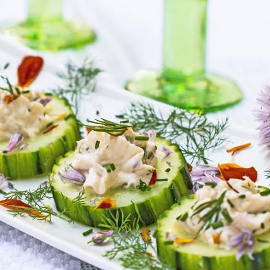 Cooling Cucumber Canapes - Recipe photo by nancy baggett-kitchenlane