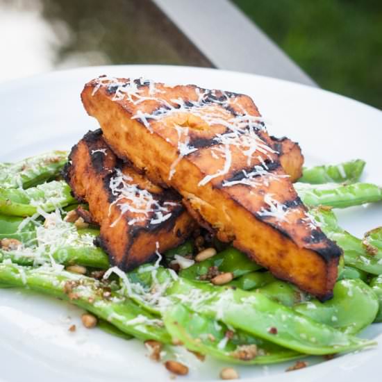 Grilled Sriracha Tofu Steaks - Recipe photo by PinkTrollKitchen