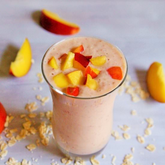 Nectarine Overnight Oats Smoothie - Recipe photo by thetastybite