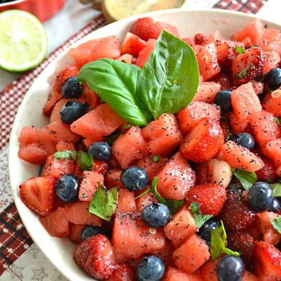 Patriotic Chopped Fruit Salad - Recipe photo by WholeAndHeavenlyOven