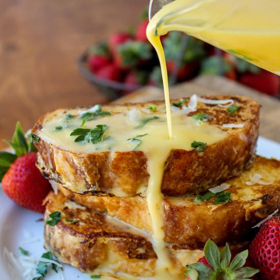 Parmesan French Toast w Hollandaise - Recipe photo by The Food Charlatan