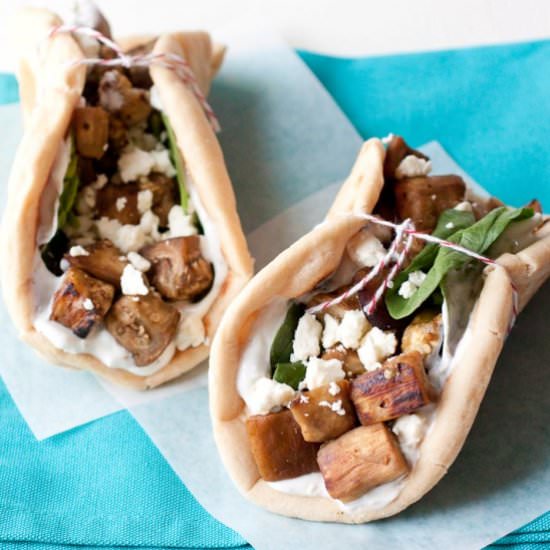 Easy Eggplant Flatbread Wraps - Recipe photo by smellslikehome