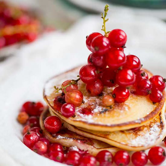 Ricotta Pancakes with Red Currants - Recipe photo by daretocook