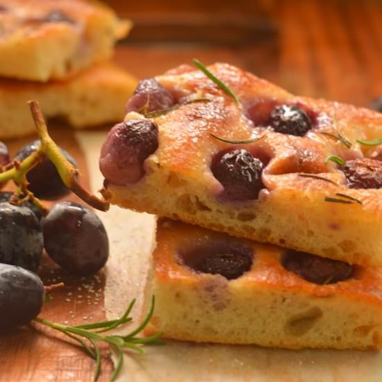 Grape and rosemary foccacia - Recipe photo by jothetartqueen