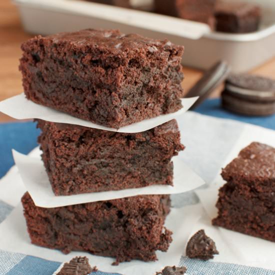 Fudgy Oreo Brownies - Recipe photo by thetoughcookie